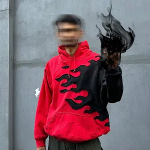 Aesthetic Fire blaze Emerald Hoodie