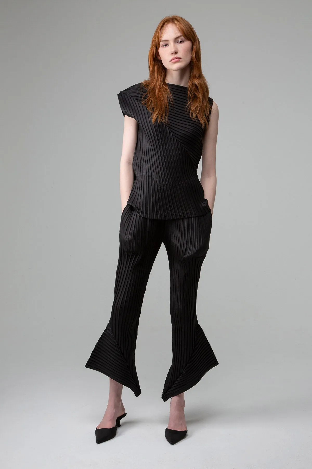 Angled Pleated Trousers