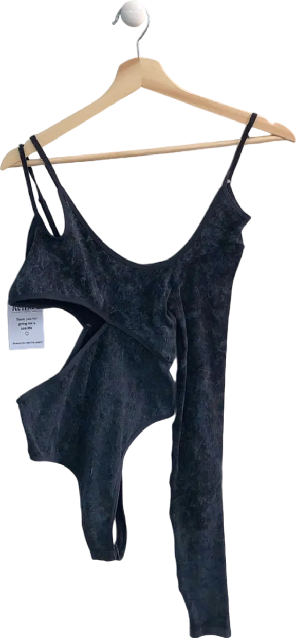 Anthropologie Out From Under Black Asymmetrical Cutout Bodysuit Size S