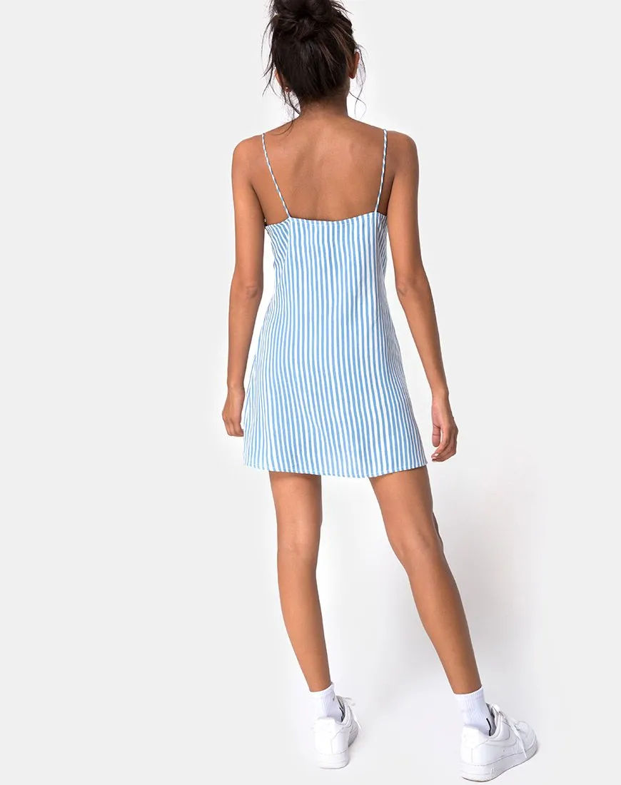 Auvaly Slip Dress in Basic Stripe Blue and White