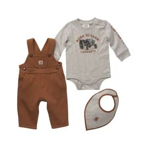 Baby Boy Born to Farm Bodysuit and Fleece Overalls CG8774