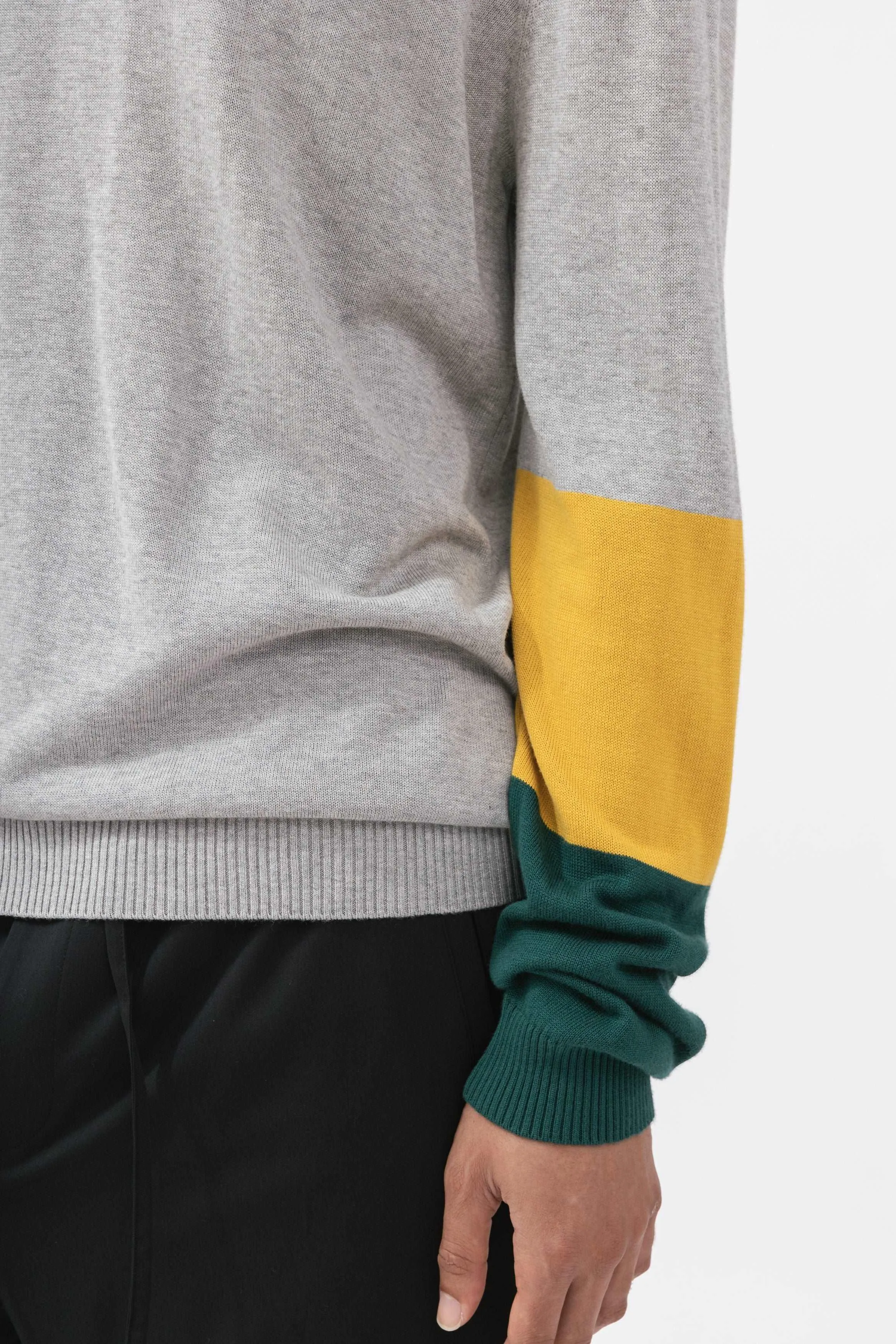 Bamboo Color Block Crew Neck Sweater