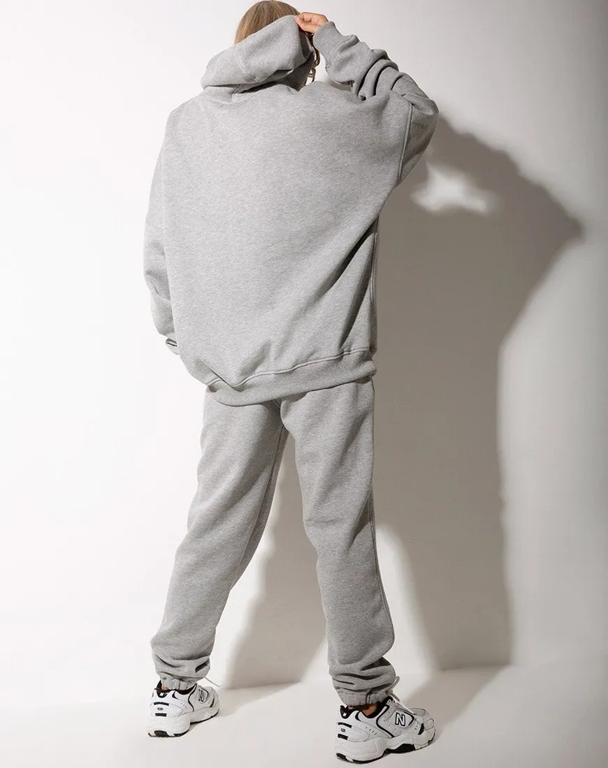 Basta Jogger in Grey Marl with 'Motel' Barcode Embro