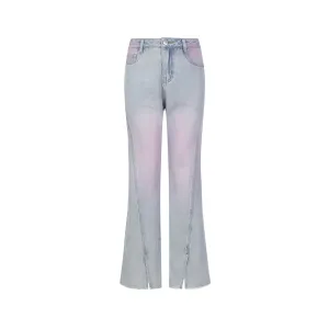 Blue Blush Denim Flared Pants