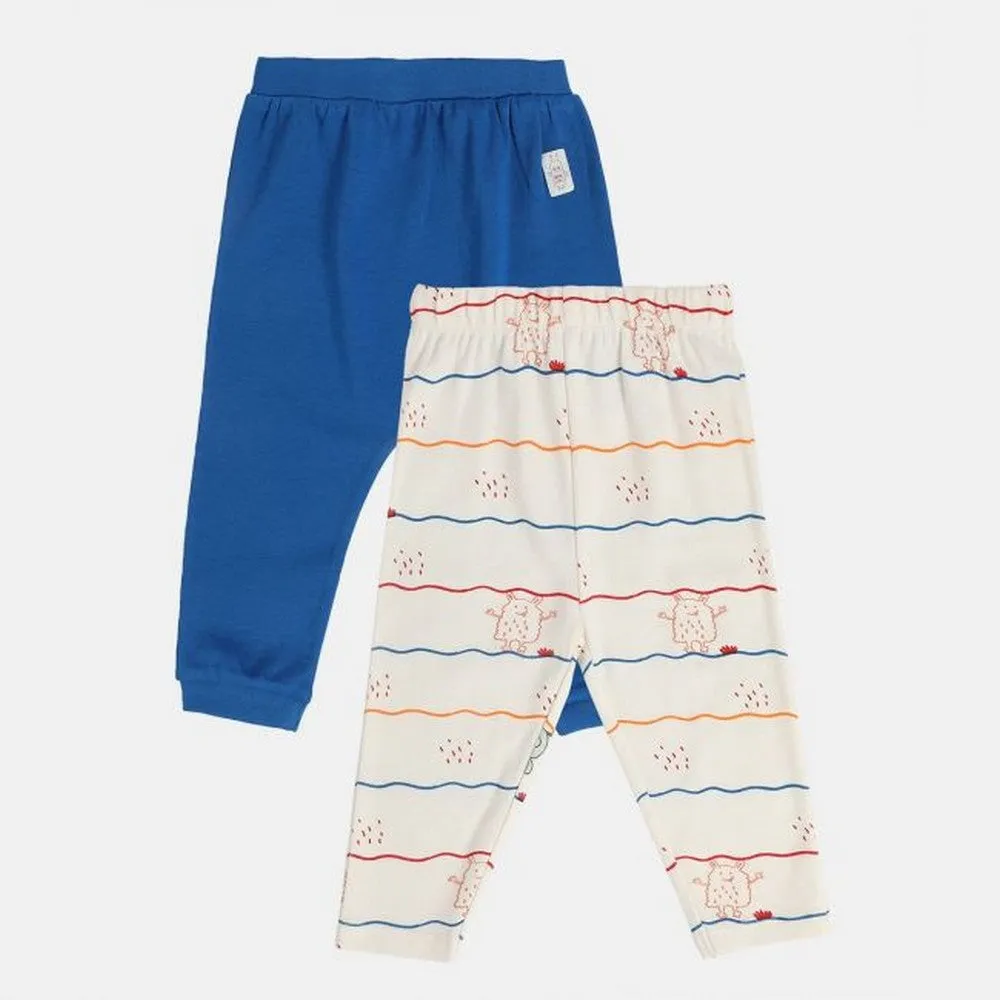 Blue Cotton Joggers Pack Of 2