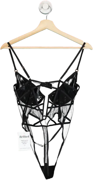 Bluebella Black Strappy Lace Bodysuit UK 34D