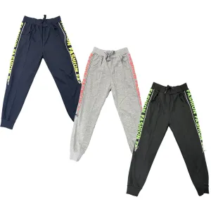 Boys Joggers Fashion Zip Pockets Cuffed Jogging Bottoms Pants Lightweight