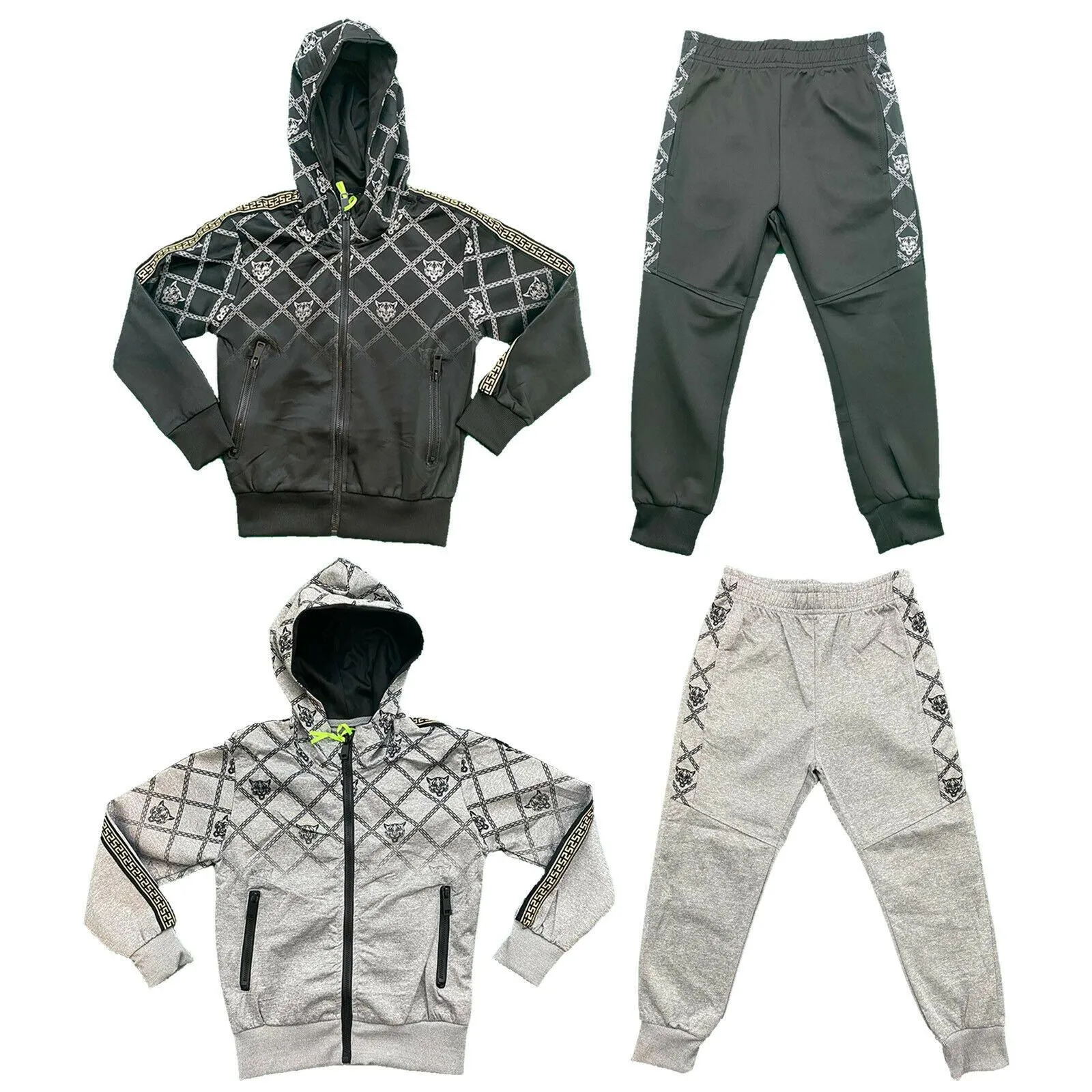 Boys Kids Tracksuit Jacket Joggers Jogging Bottoms Baroque Chain Winter Fleece