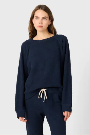 BRENTWOOD SWEATSHIRT IN DEEP MARINE BOUCLÉ