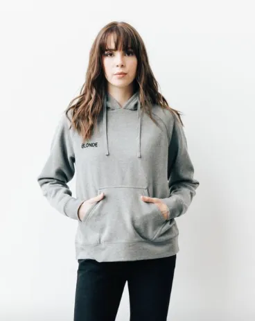 BRUNETTE THE LABEL - The BLONDE Middle Sister Chainstitch Hoodie | Heather Grey