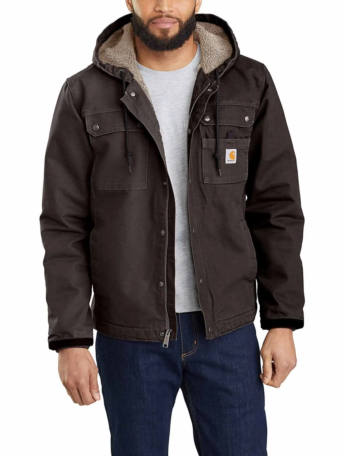 Carhartt&#x20;103826&#x20;Bartlett&#x20;Work&#x20;Jacket&#x20;Duck&#x20;Fleece&#x20;Lined&#x20;-&#x20;Brown&#x20;M