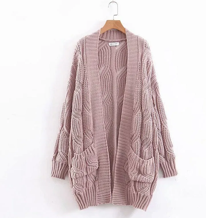 Chunky Knit Front Open Cardigan