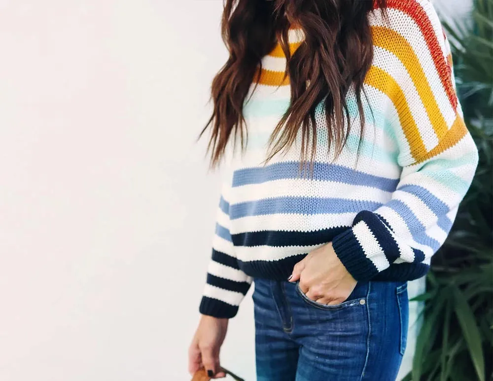 Colourful Striped Sweater Top