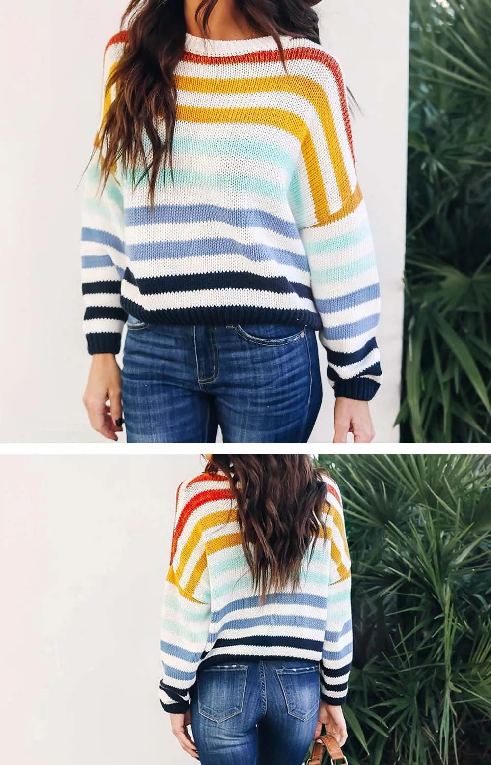 Colourful Striped Sweater Top