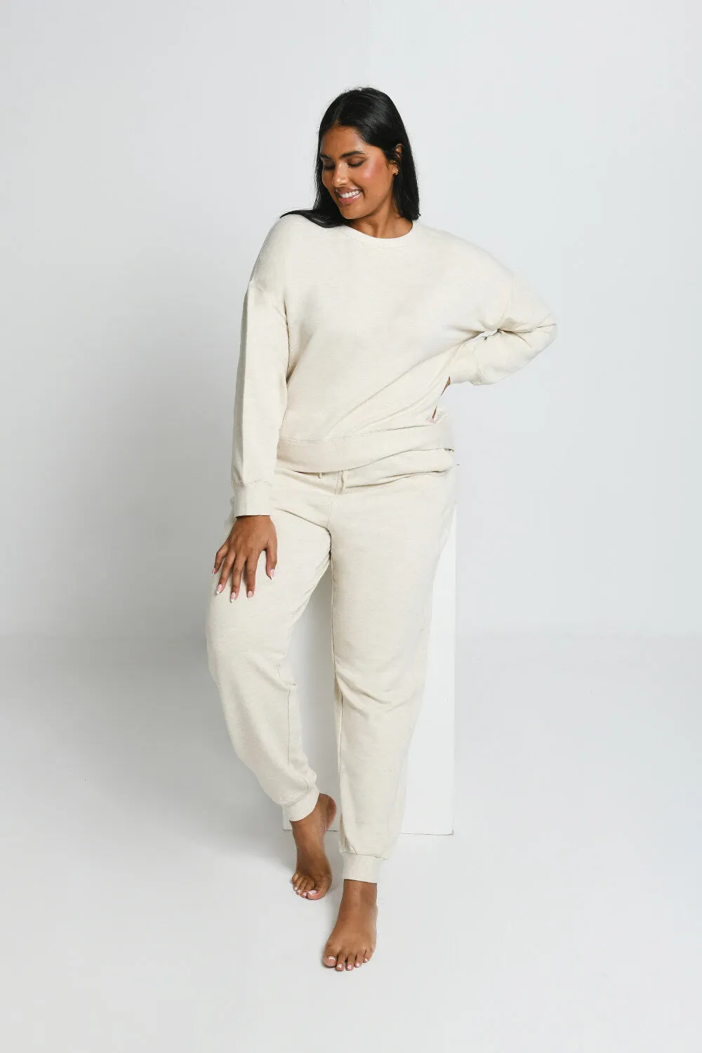 Curve Luxe Lounge Jogger - Vanilla Marl