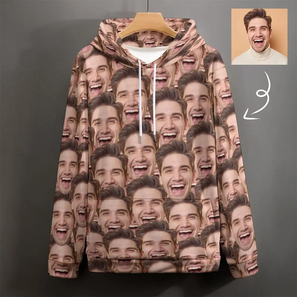 Custom Face Unisex Cool Hoodie Designs Personalized Face Unisex Loose Hoodie Custom Seamless Face Over Size Hooded Pullover