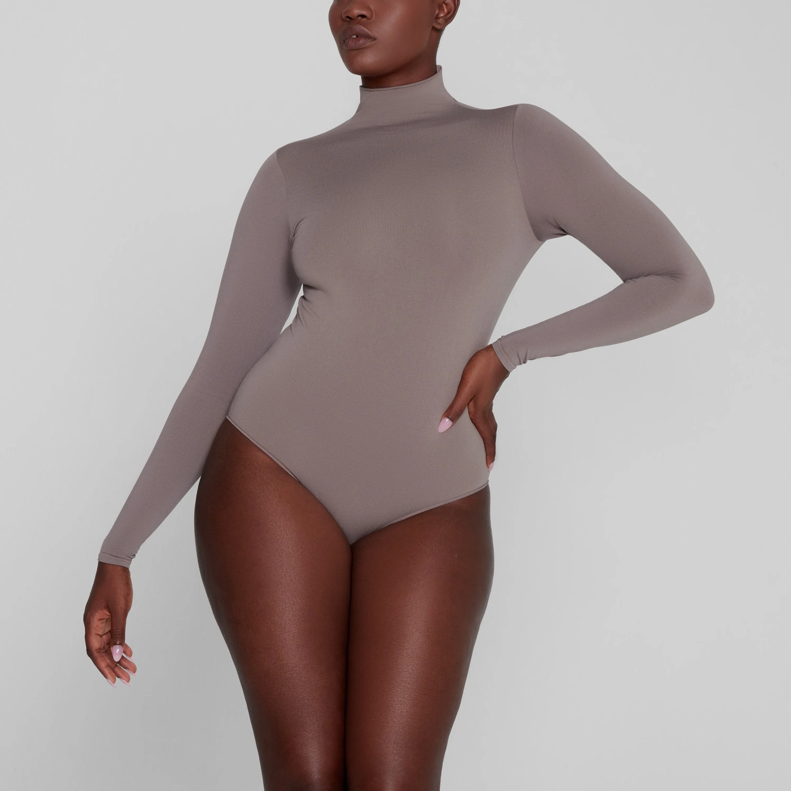 ESSENTIAL MOCK NECK LONG SLEEVE BODYSUIT | AMETHYST