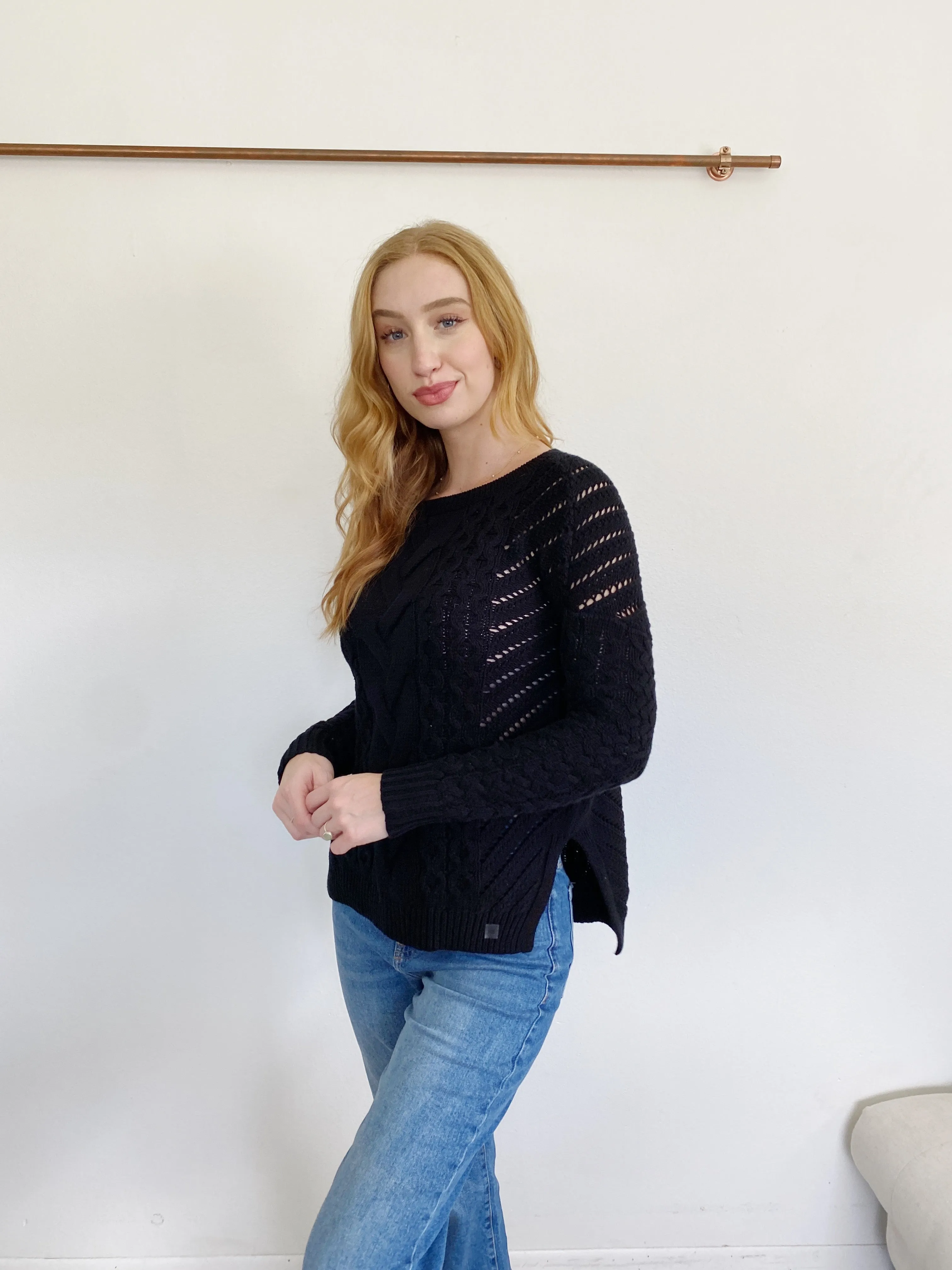 Express Knit Black Sweater XS