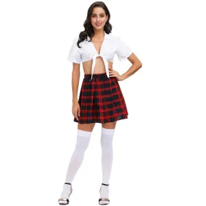 Fashion Halloween School Uniform Plaid Set