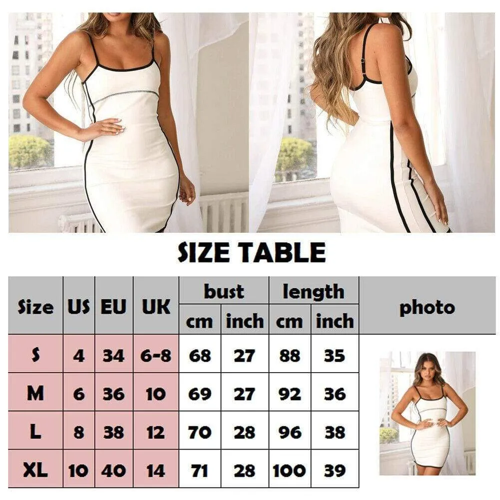 FashionSierra - Summer Women Stretchy Bodycon Sleeveless Slim Fit Dress Ladies Casual Party Slip Mini Dress Beach Sundress