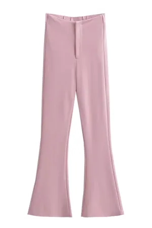 'Fia' High-Waist Slim Fit Flared Pants (4 Colors)