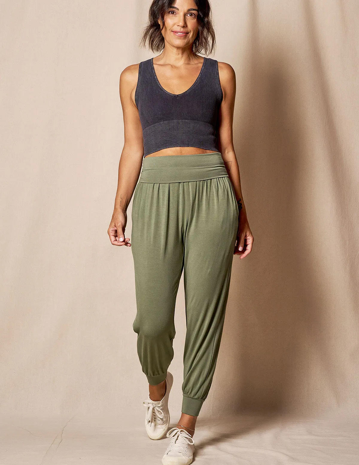 Foldover Waist Bamboo Joggers