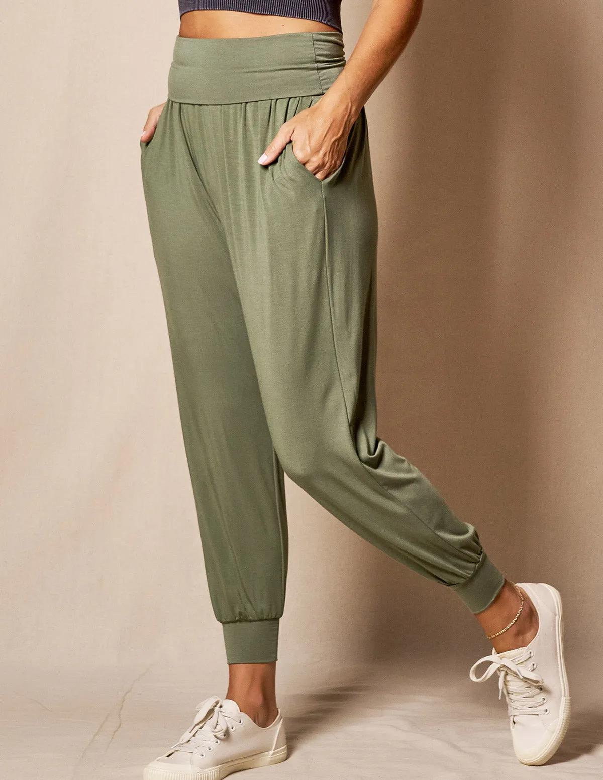 Foldover Waist Bamboo Joggers