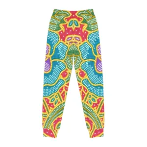 Green and red flowers - Inovax Youth Joggers