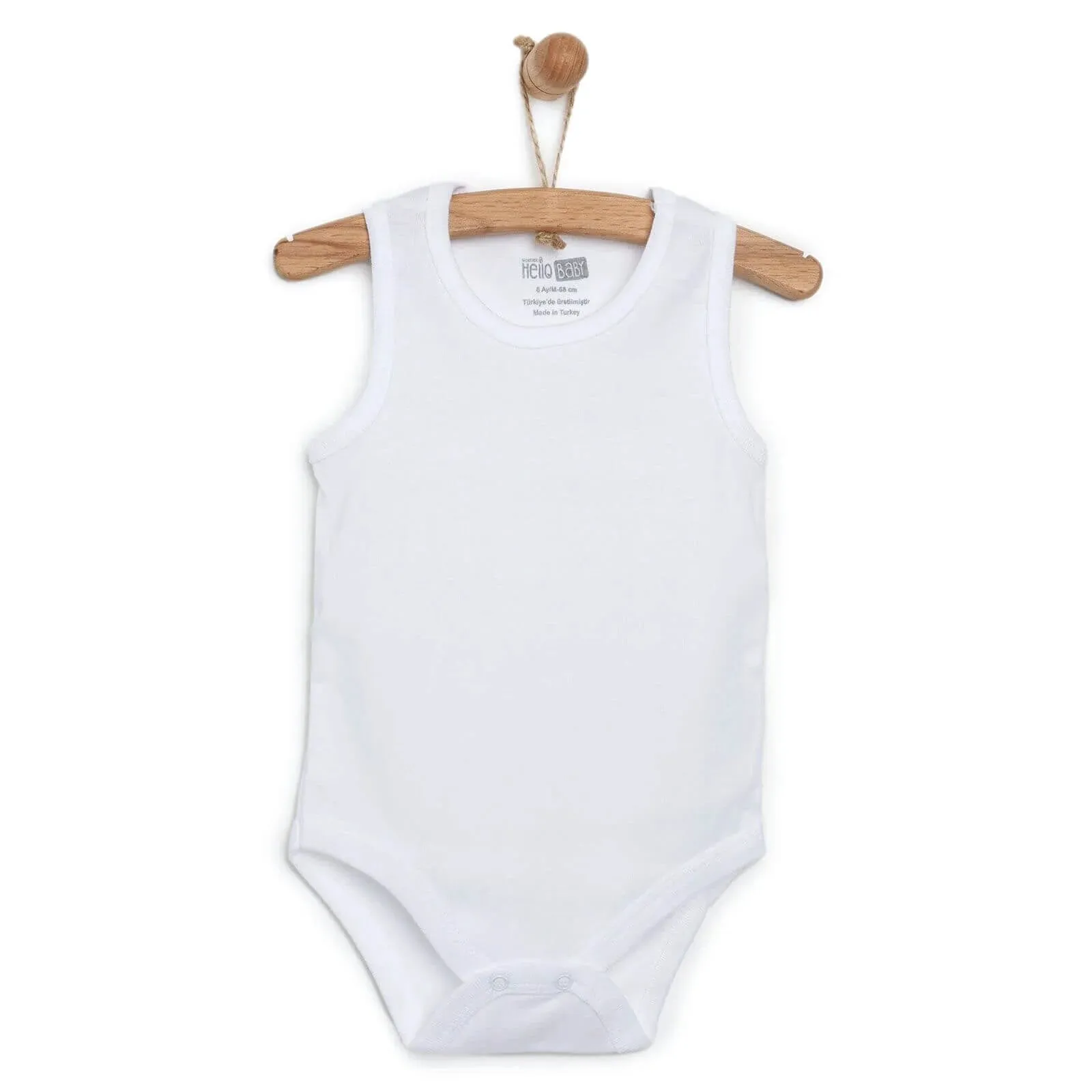 HelloBaby Sleeveless Baby Bodysuit 5 pcs - White