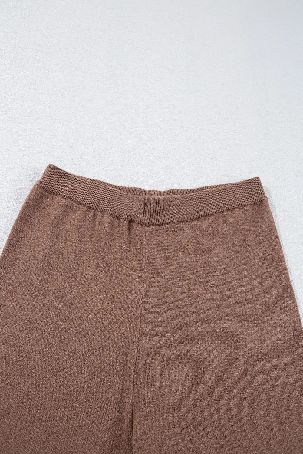 High Waist Straight Leg Knitted Pants