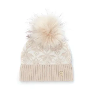 Holland Cooper Beatrice Ladies Bobble Hat - Camel Cream