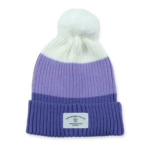 HS Pom Pom Beanie - White/Lilac/Purple