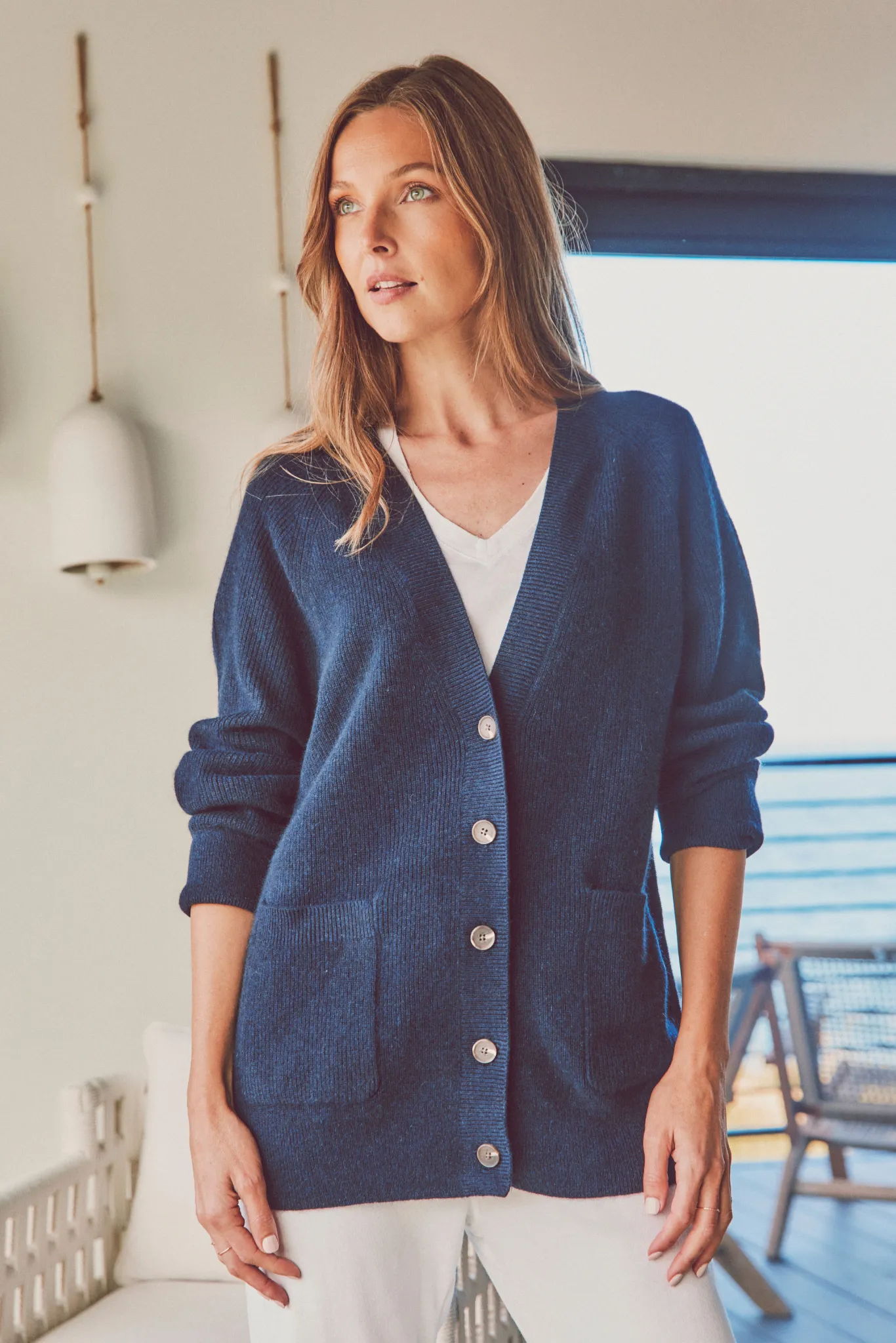 Jesse Ribbed Cashmere Cardigan