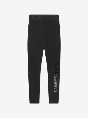 Karl Lagerfeld Girls Logo Milano Leggings in Black