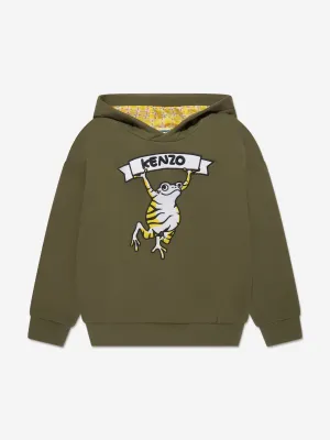 KENZO Boys Frog Hoodie in Khaki