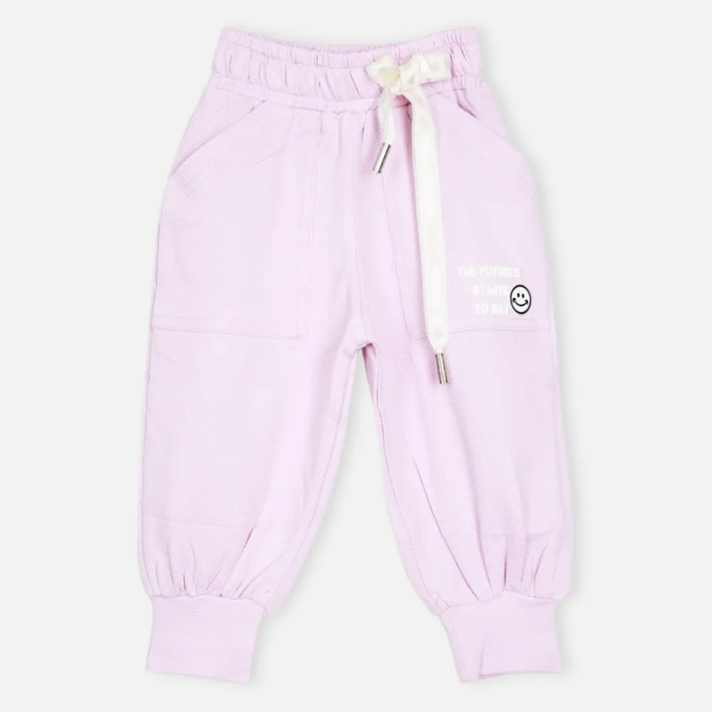 Lilac Striped Hooded Crop Top With Joggers