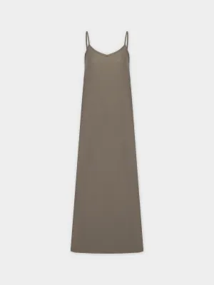 Linen Slip Dress-Olive