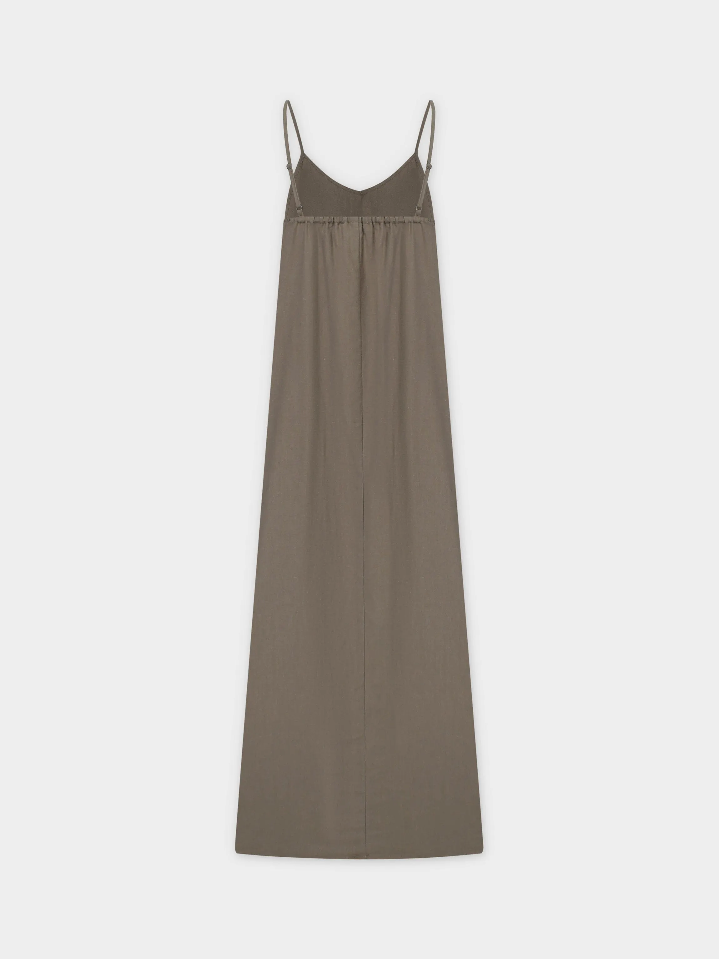 Linen Slip Dress-Olive