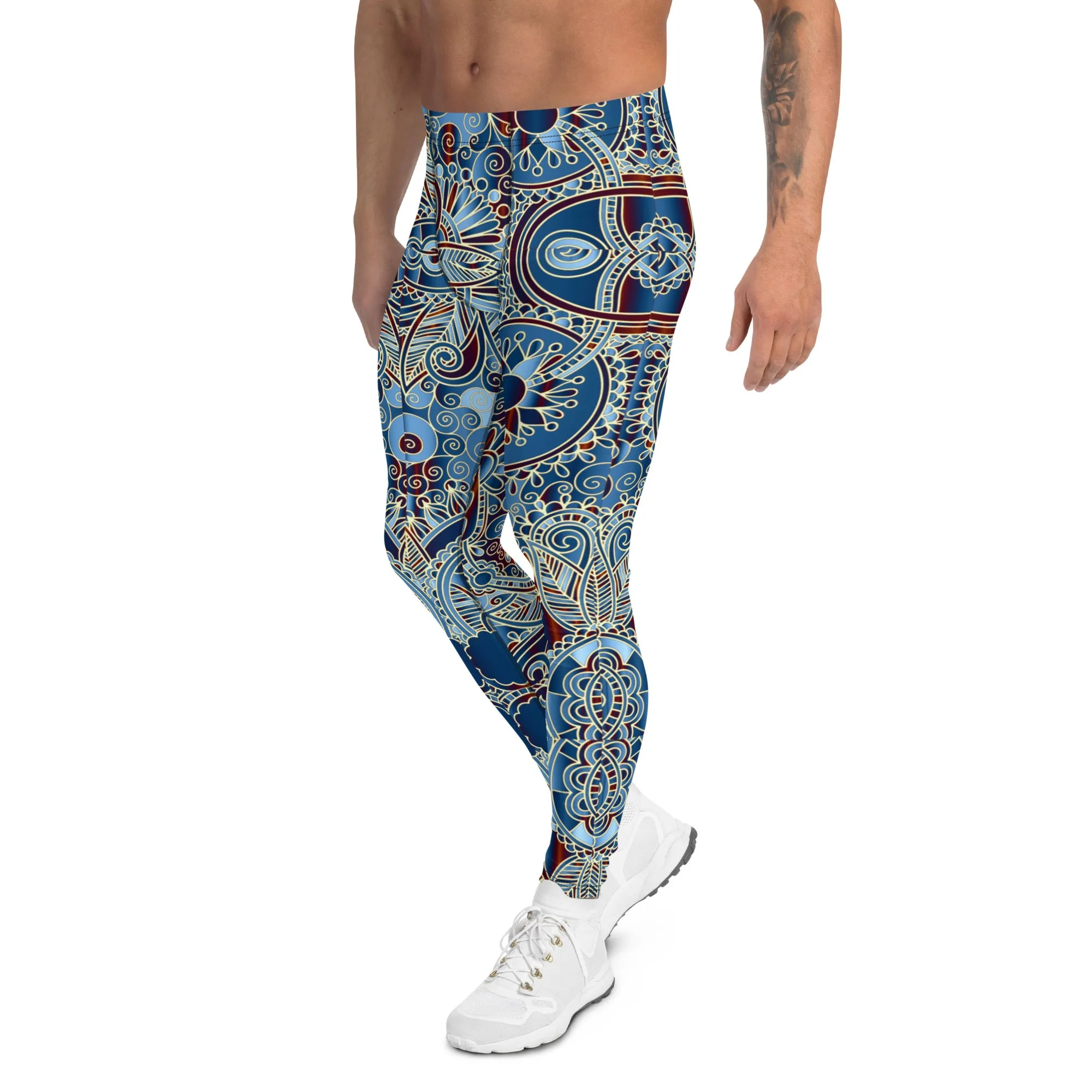 Men's Party Pants, Festival Tights, Men's Leggings, Gym Leggings, Wrestling Tights, Printed Leggings, Yoga Leggings, Blue, Grey Man Pants