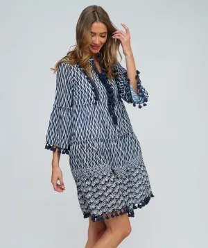 Navy Cotton Beach Dress