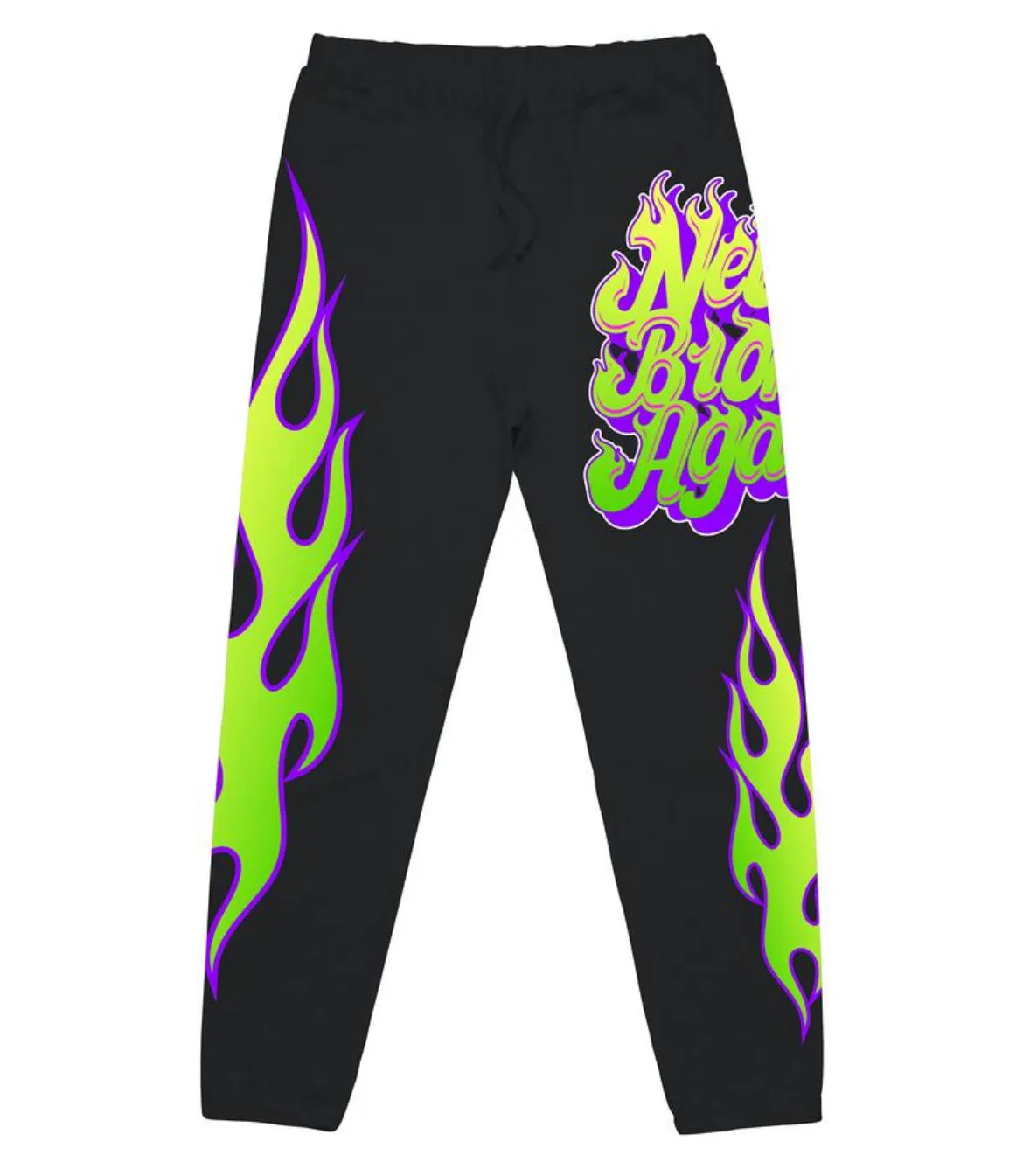 Never Broke Again Flame Joggers (Black)