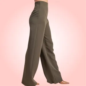 Olive High-Waist Pants