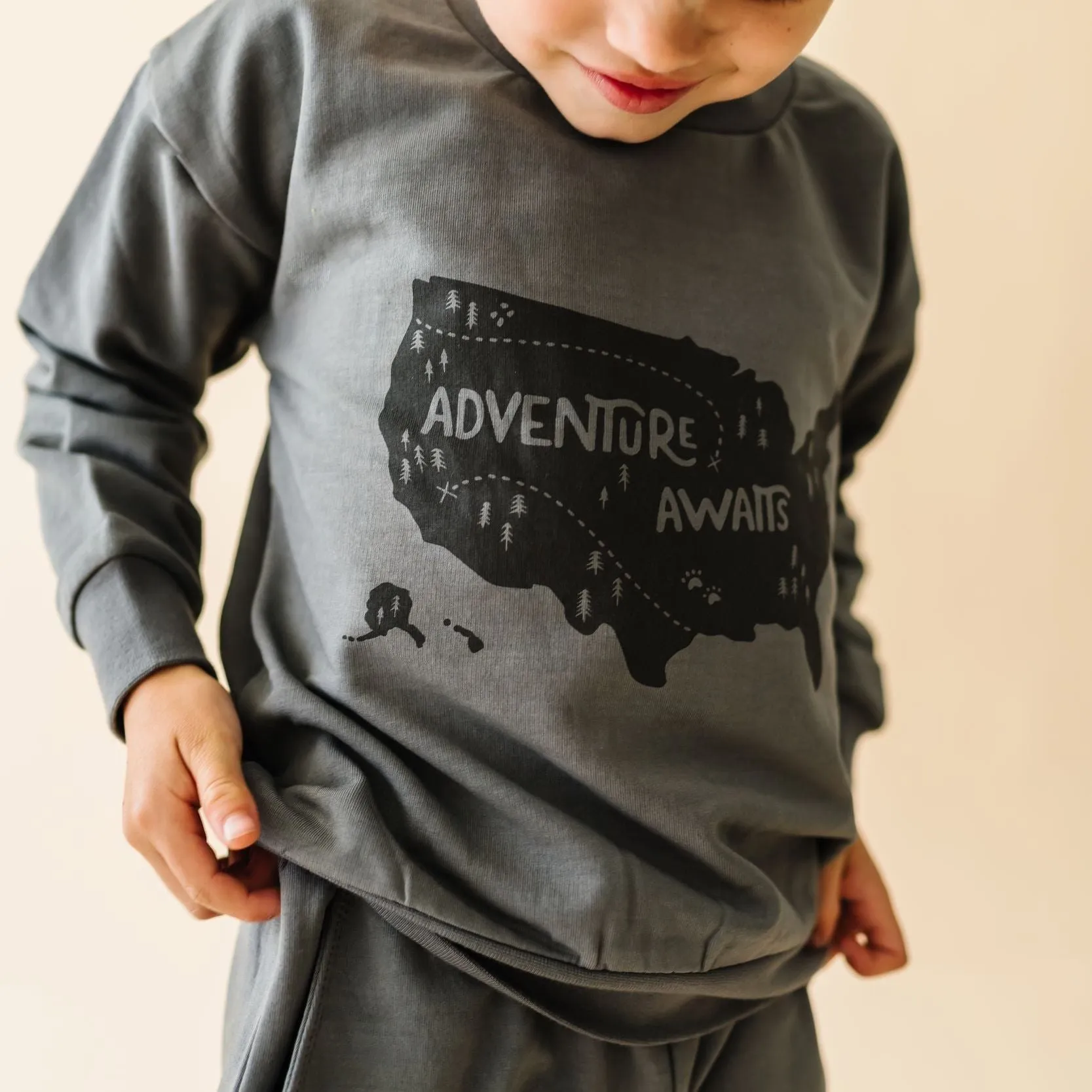 Organic Fleece Sweatshirt - Adventure Awaits