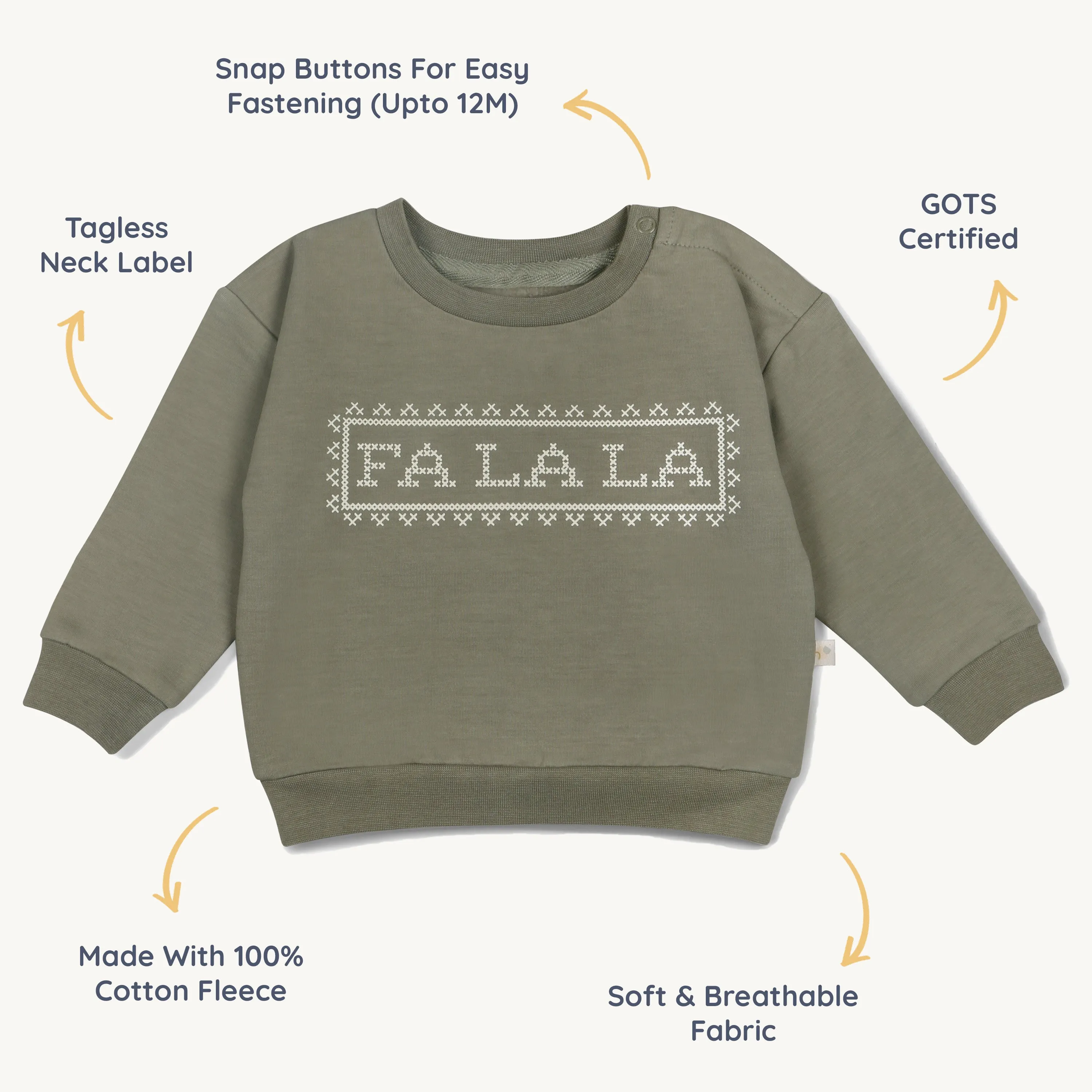 Organic Fleece Sweatshirt - Fa La La