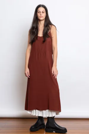 Organic Silk Slip Dress - Brick