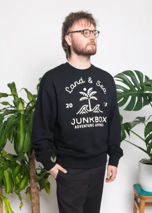 Palm Black Oversized Organic Sweatshirt