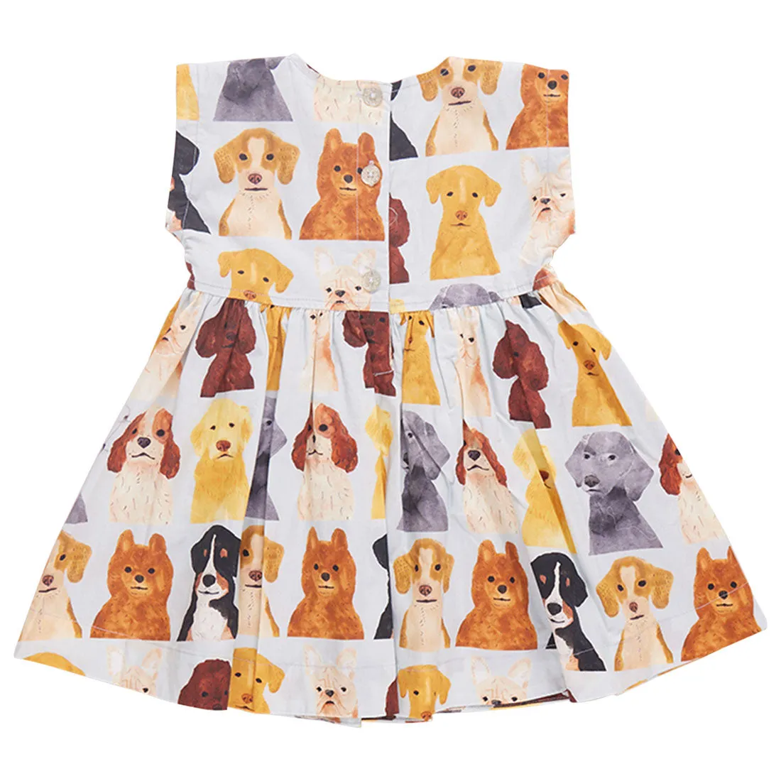 Pink Chicken Girls Adaline Dress - Watercolor Dogs - Light Blue