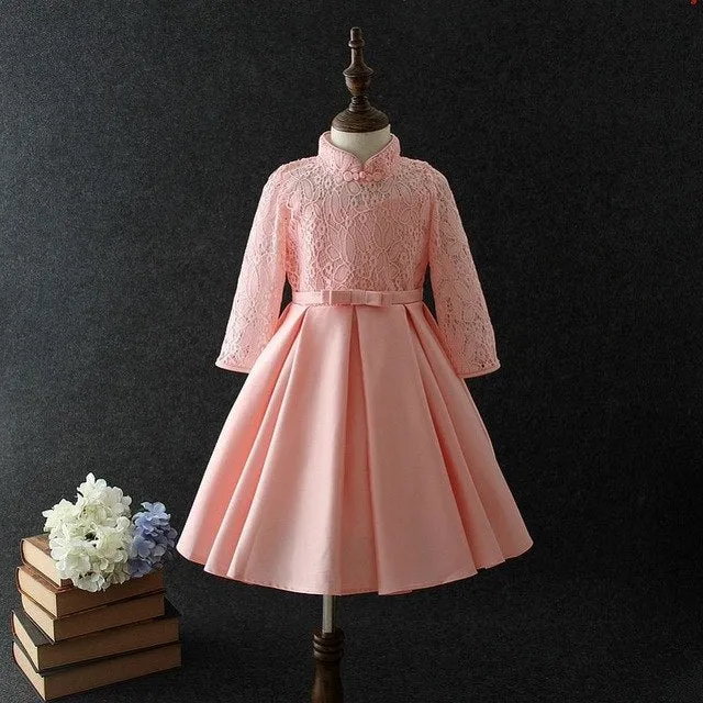 Pink Lace Dress, Size 3-10 Yrs