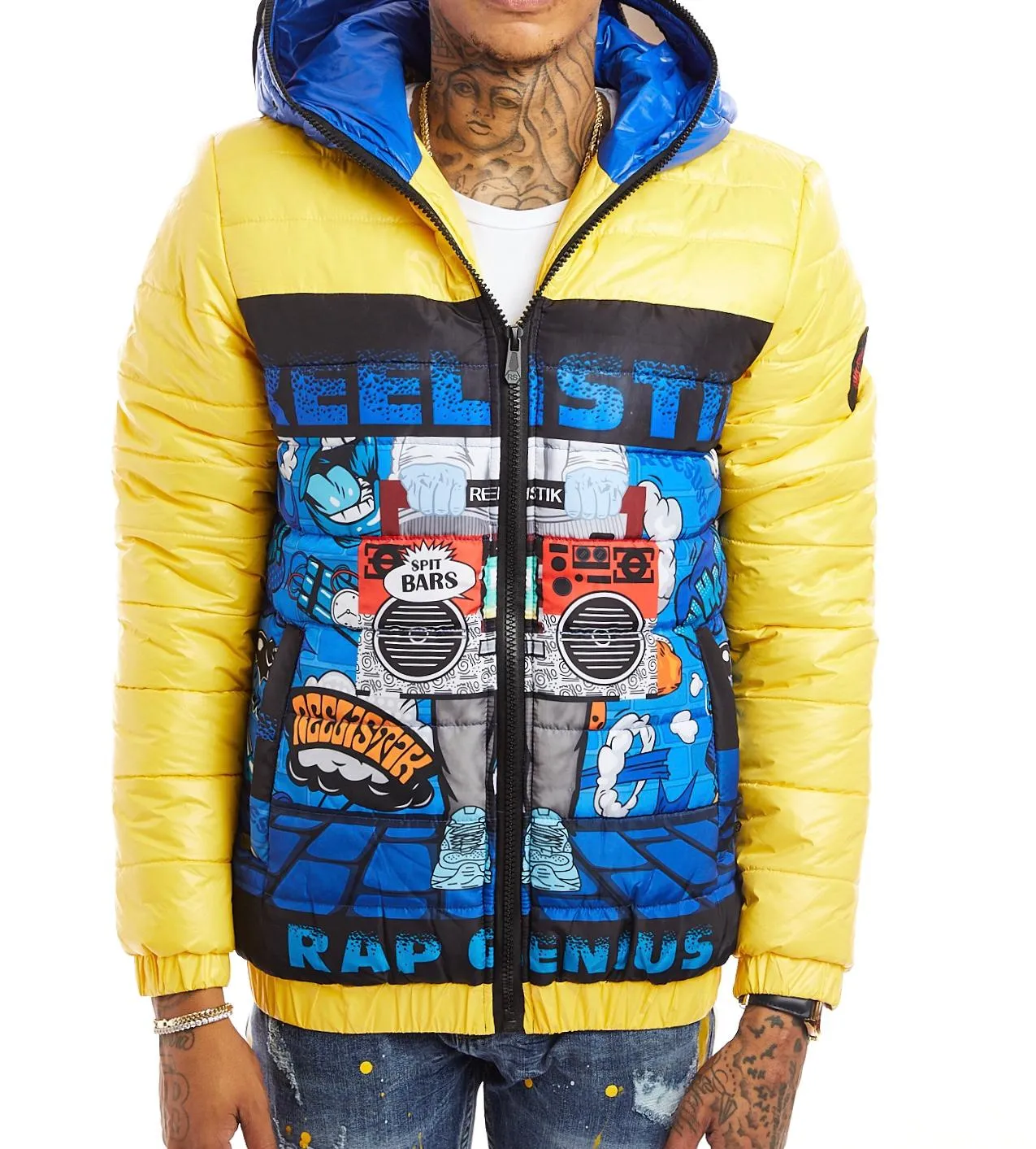 Reelistik Rap Genius Bubble Jacket (Yellow/Blue)