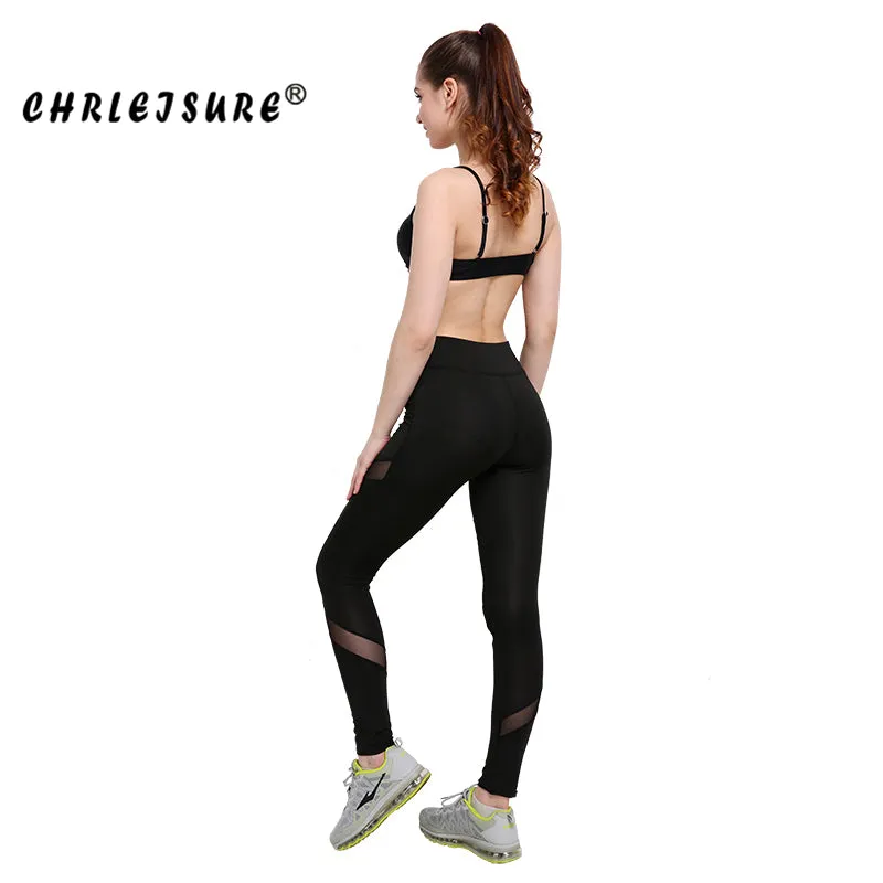 Sexy Women Leggings Gothic Insert Mesh Design Trousers Pants